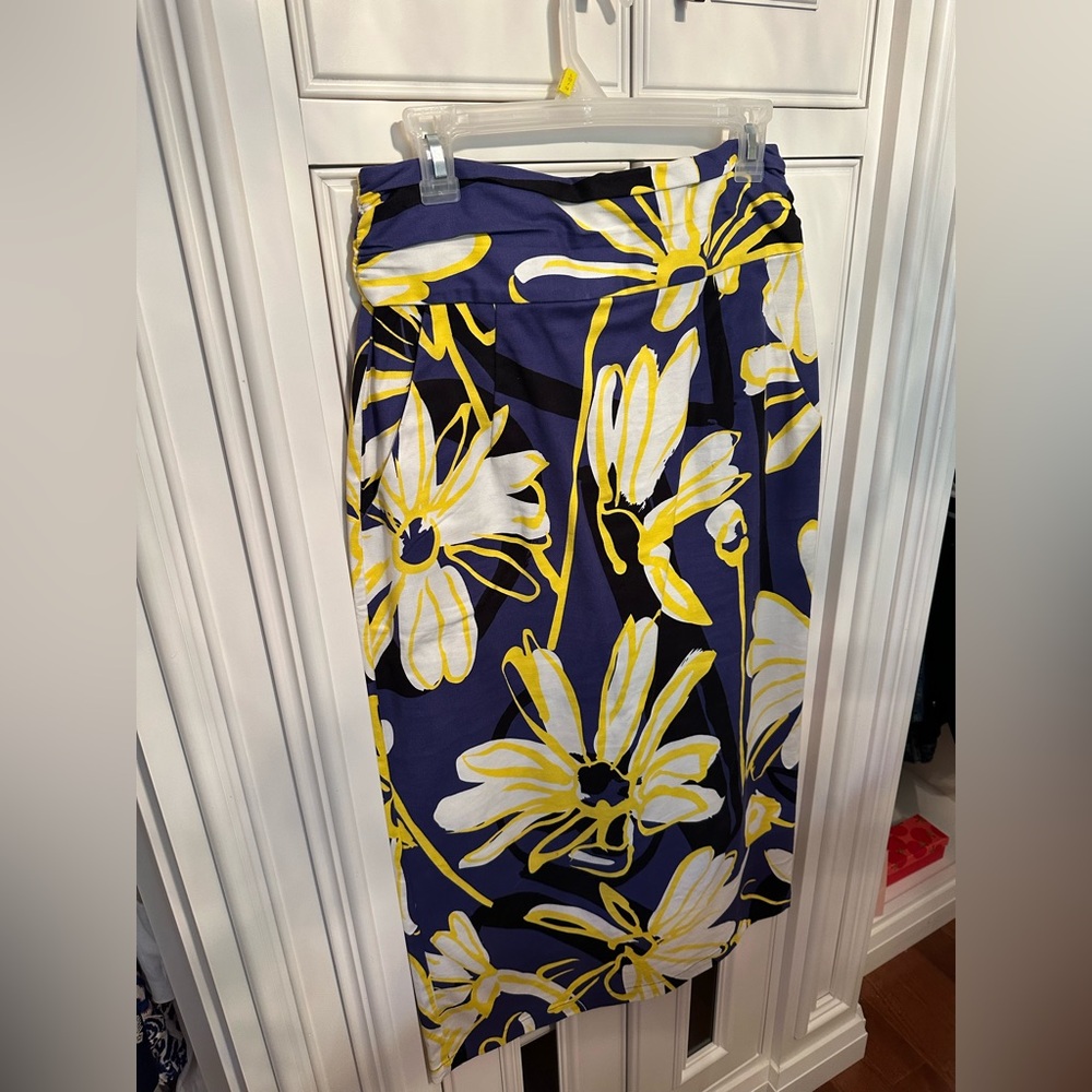 WHIT Navy and Yellow Floral Skirt